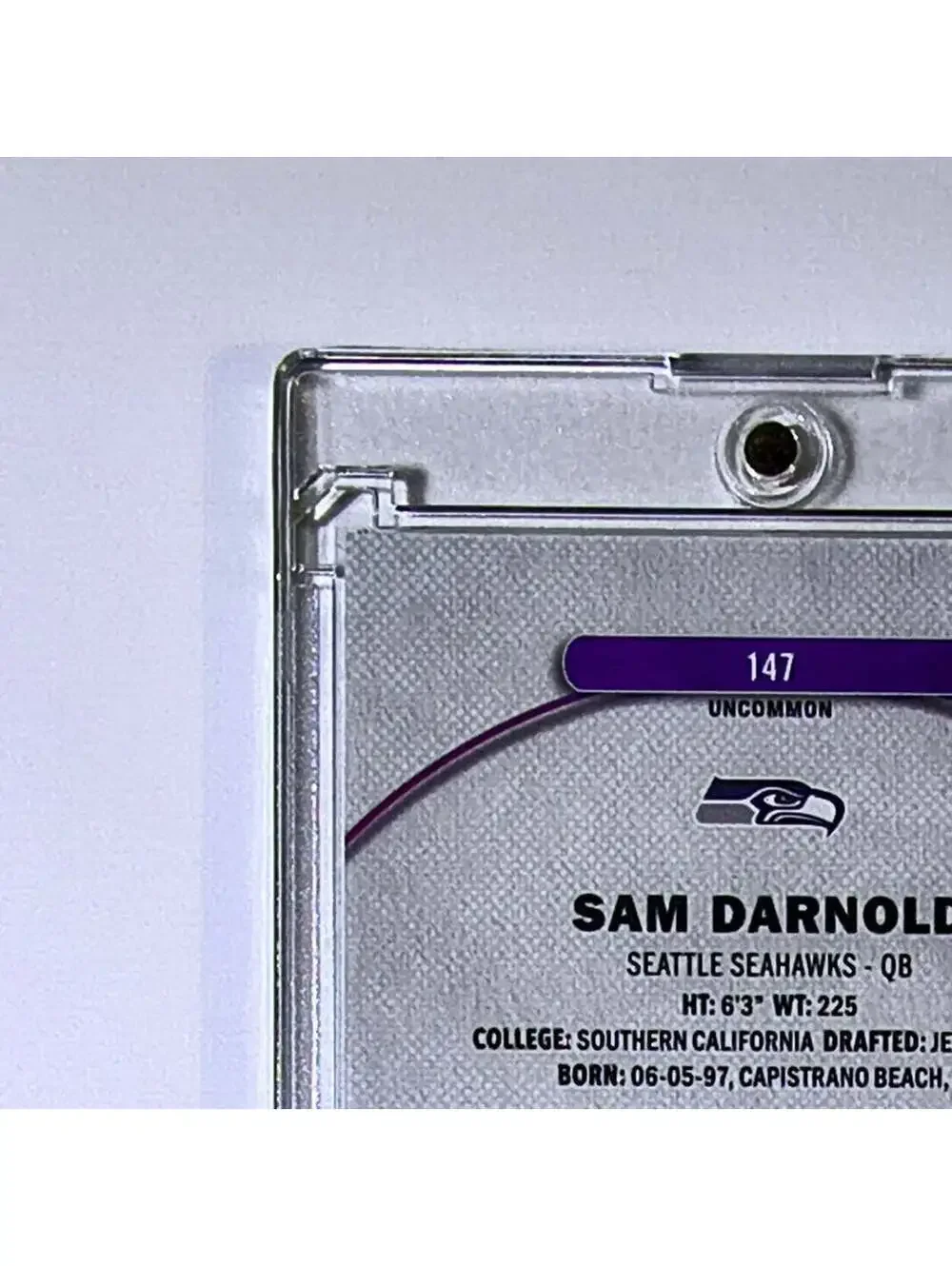 Sam Darnold 2025 Topps Finest Nebula NFL #147 Uncommon Purple Refractor 191/200
